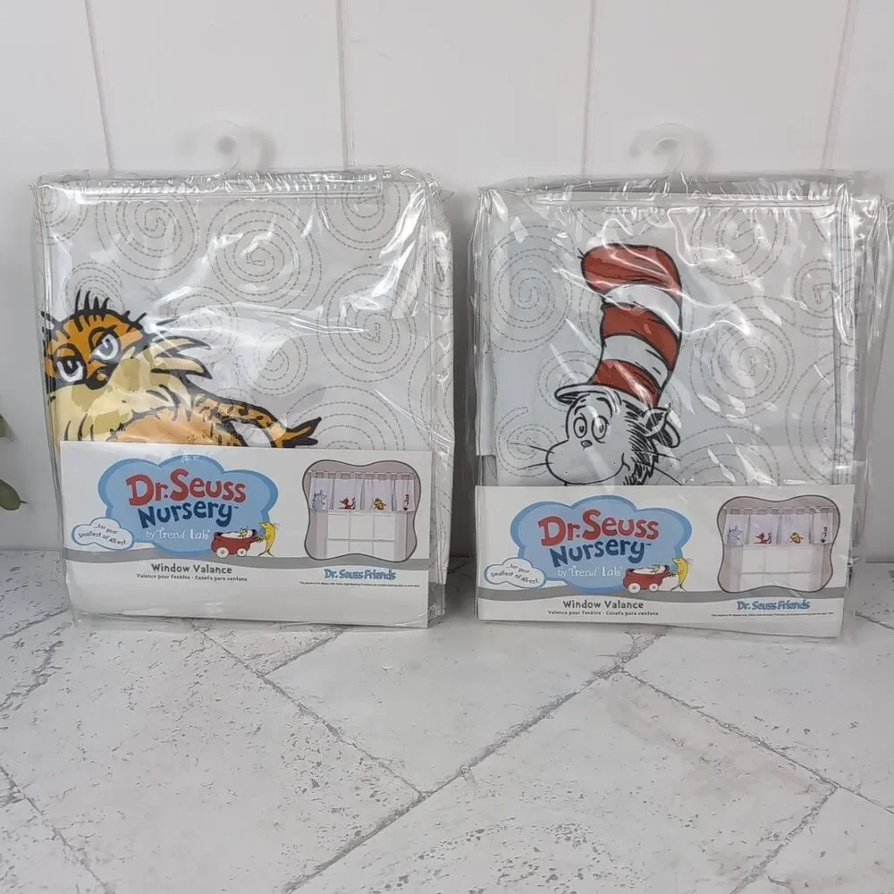 Dr. Seuss Friends Nursery Valance Set of Two Trend Lab 56x15 New Sealed